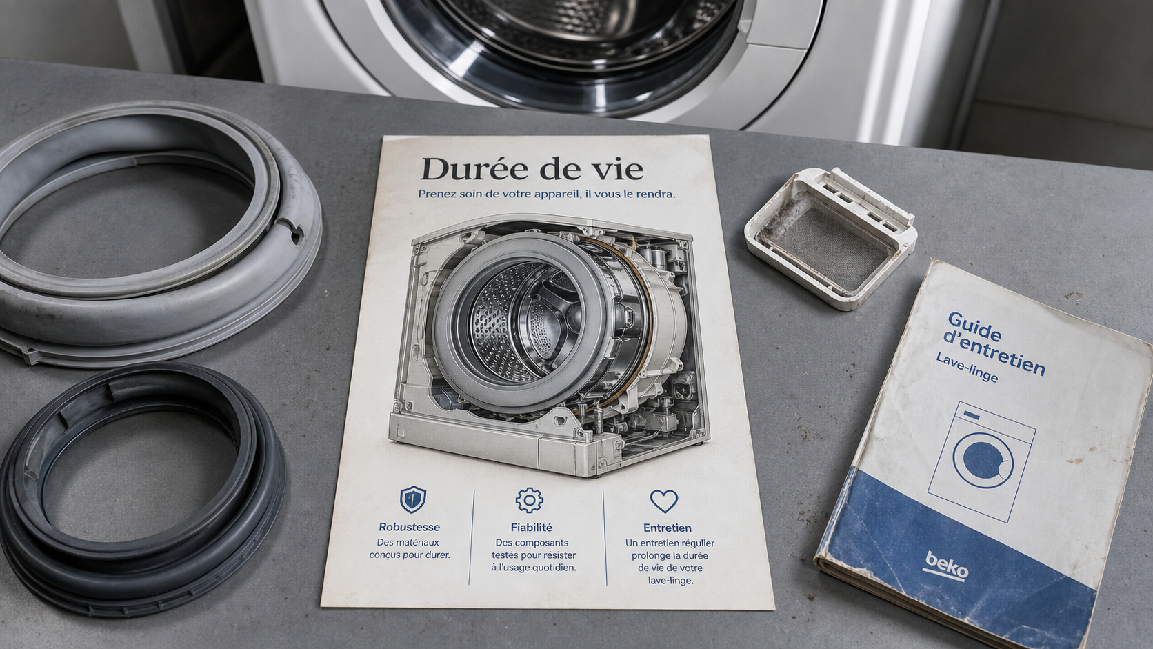 Durée de vie machine à laver : 2500 cycles