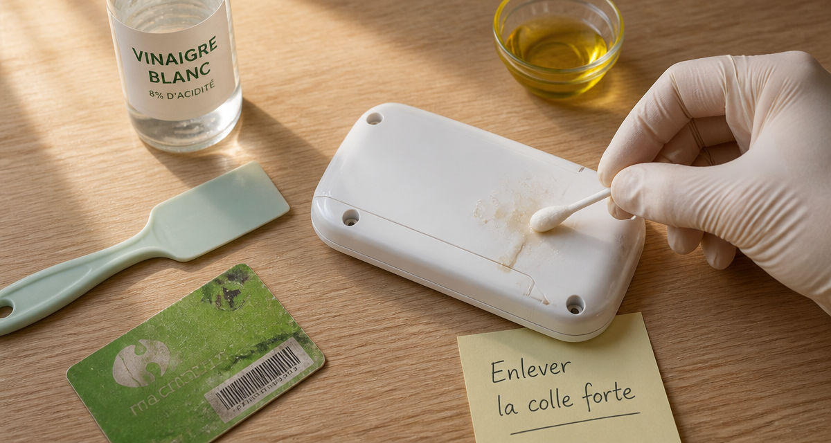 Enlever de la colle forte sur du plastique avec huile et outils