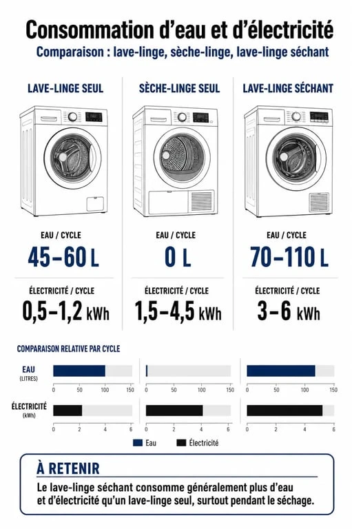 Comparatif consommation lave-linge séchant vs appareils séparés pour avis lave linge sechant