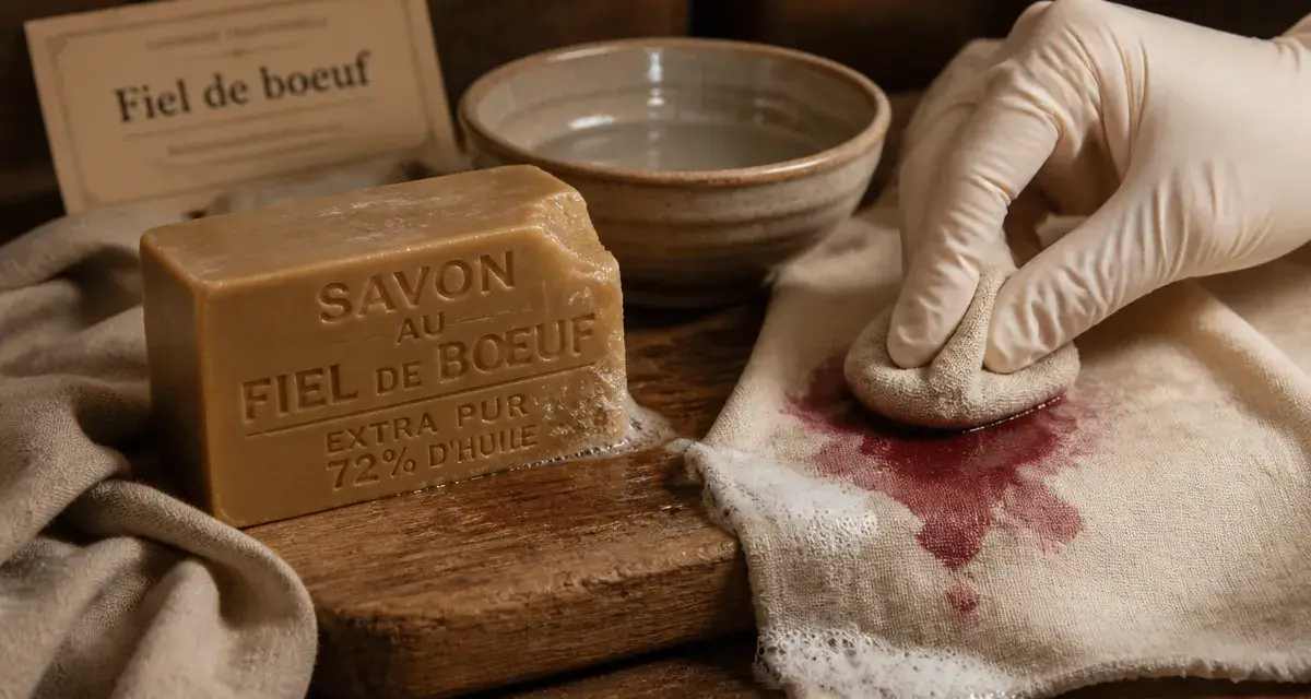 Savon fiel de boeuf utilisation pour détacher les taches sur textiles délicats