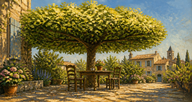 tailler un tilleul en parasol dans un jardin