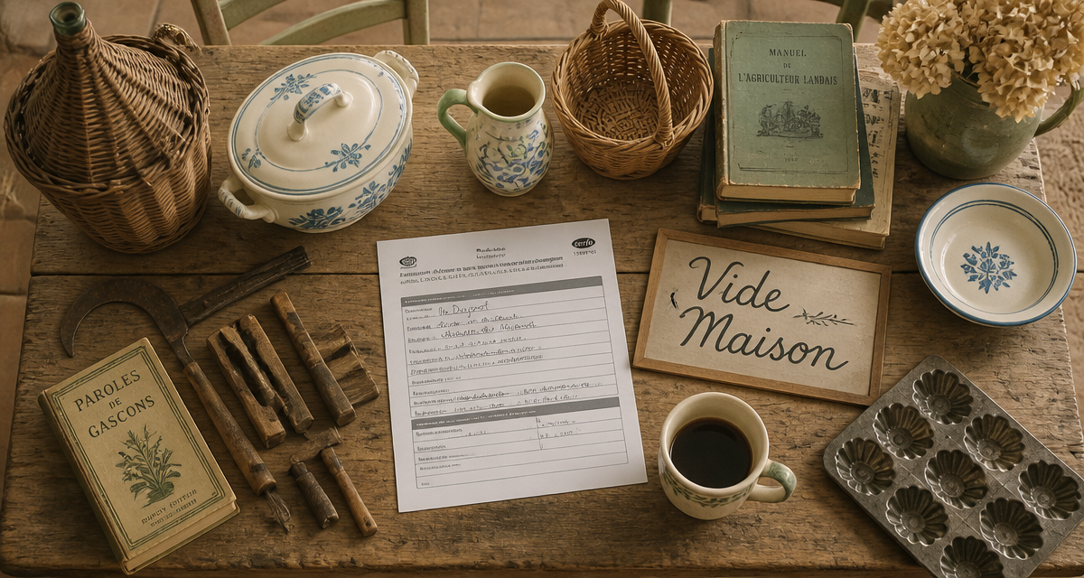 vide maison 40 table objets Landes