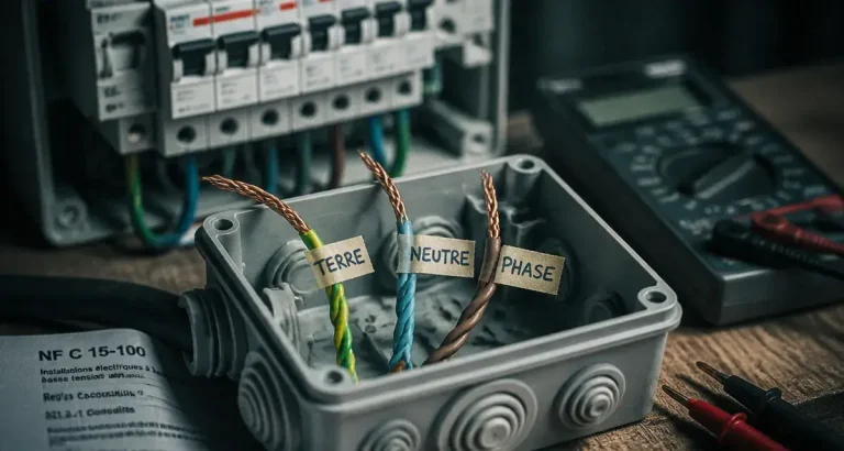 cable electrique couleur : phase neutre terre