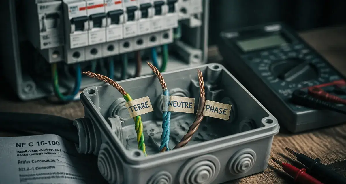 cable electrique couleur : phase neutre terre