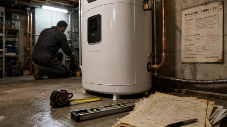 Chauffe eau thermodynamique prix 2 000 à 5 000 € TTC, local technique