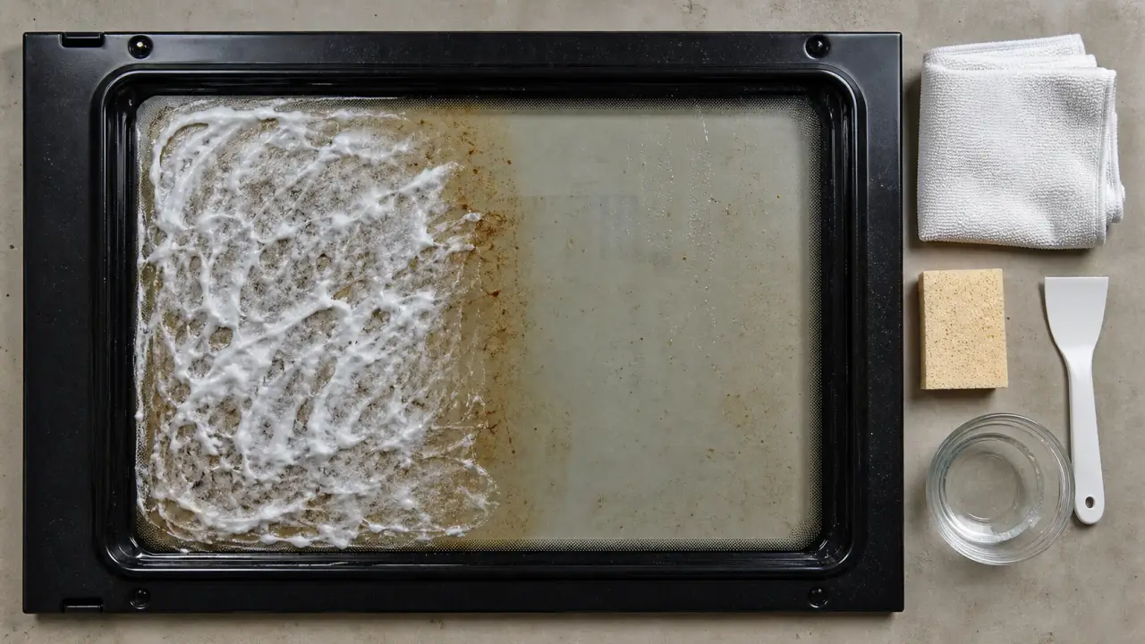 Comment nettoyer vitre four sans la rayer, bicarbonate et microfibre