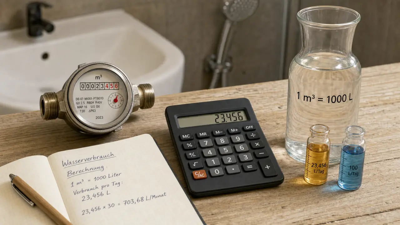 Consommation moyenne eau pour 2 personnes : 100 à 120 m3/an, repère eau et écarts à surveiller