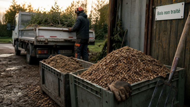 Copeaux de bois gratuit : bacs de sciure et élagueur