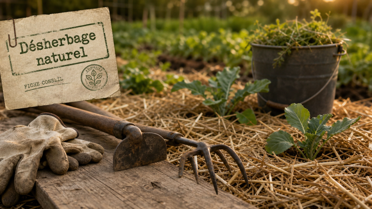 Lutter contre les mauvaises herbes naturellement : binette, sarcloir et paillis en potager