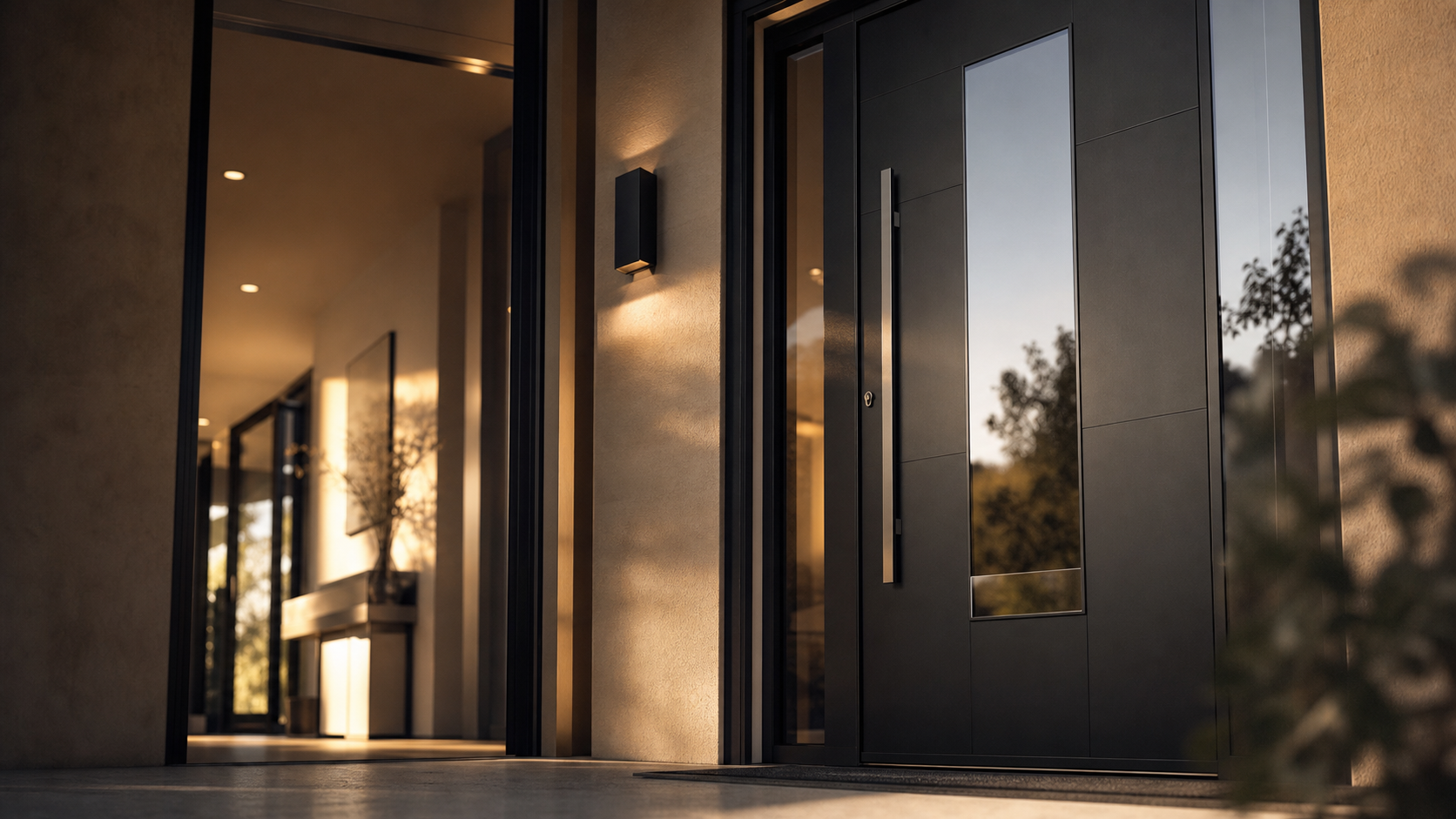 Porte d entrée alu vitrée noire mat, vitrage et sécurité