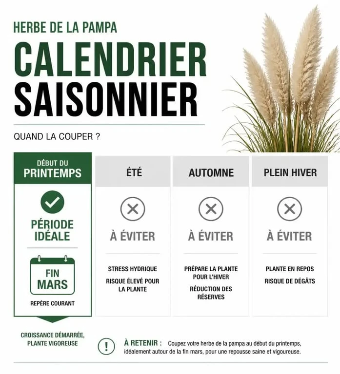 Taille pampa : calendrier saisonnier indiquant quand tailler et quand éviter d’intervenir