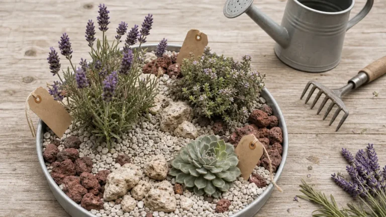 Plantes méditerranéennes sans arrosage en jardin sec au plein soleil
