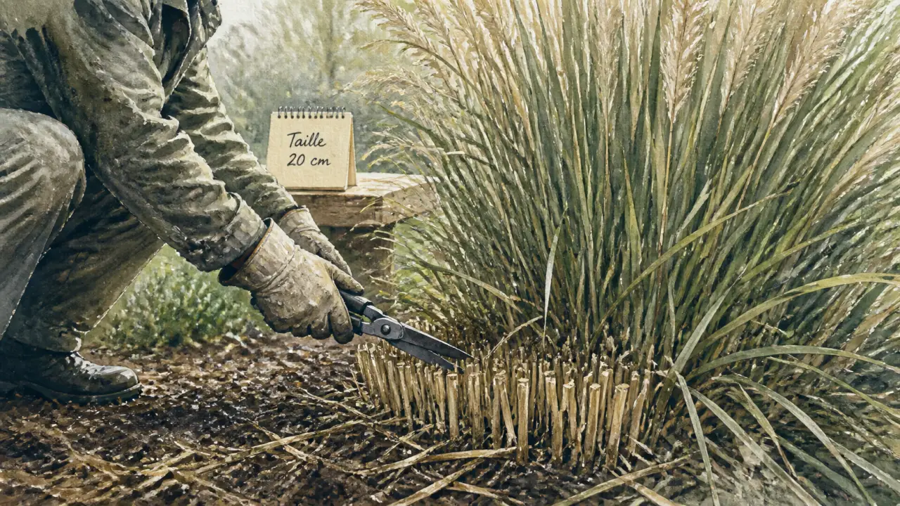 Taille pampa : rabattre l’herbe à 20 cm au printemps