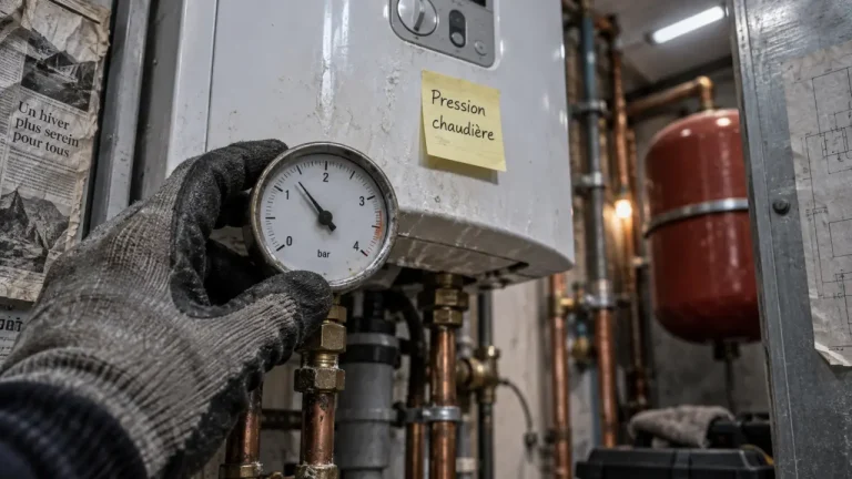 Baisse pression chaudière sans fuite : manomètre 1 à 1,5 bar avec calcaire