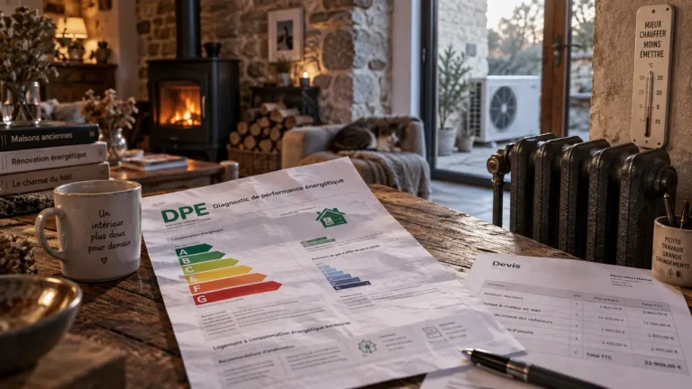 Chauffage le plus économique maison ancienne : DPE, radiateur, isolation et thermomètre