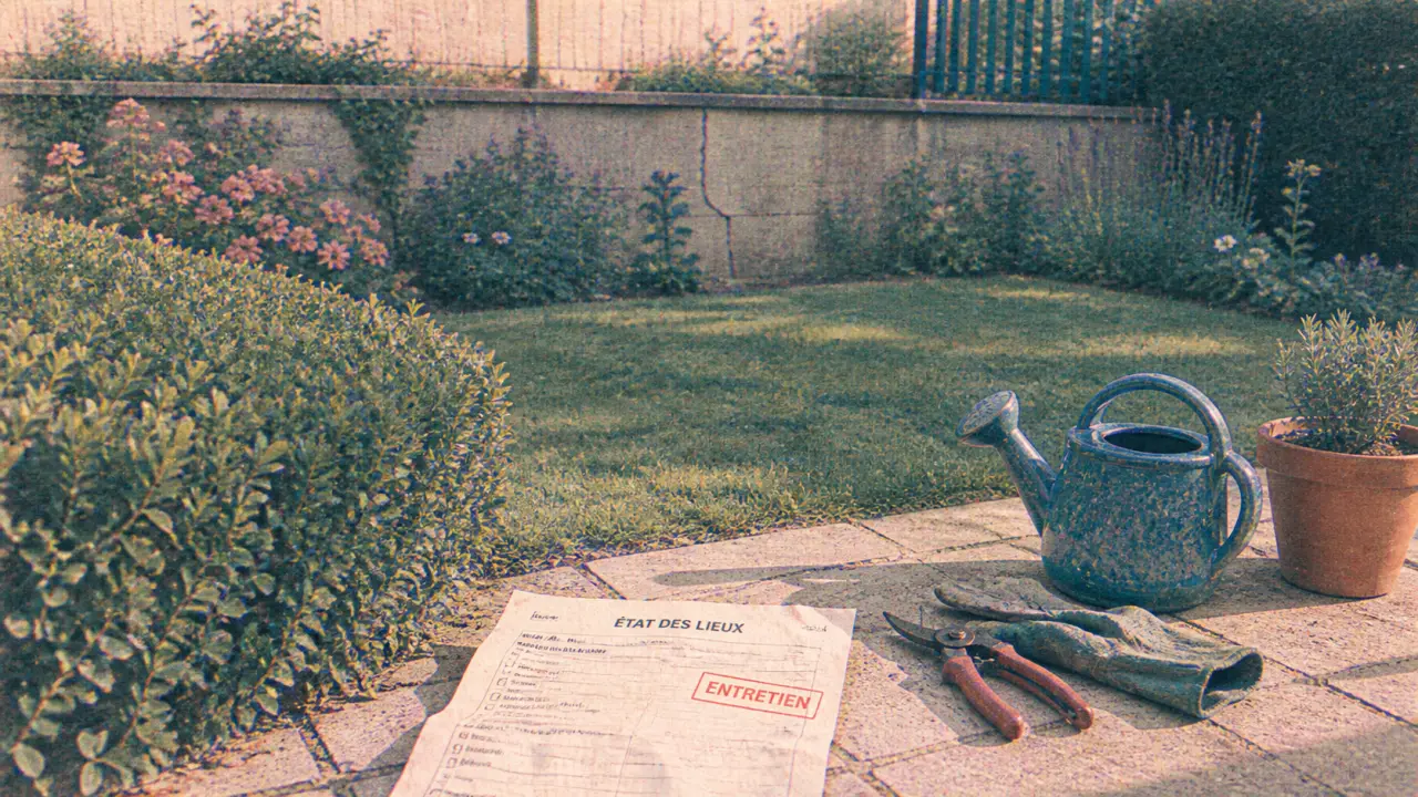 Entretien du jardin par le locataire : pelouse tondue et haies taillées