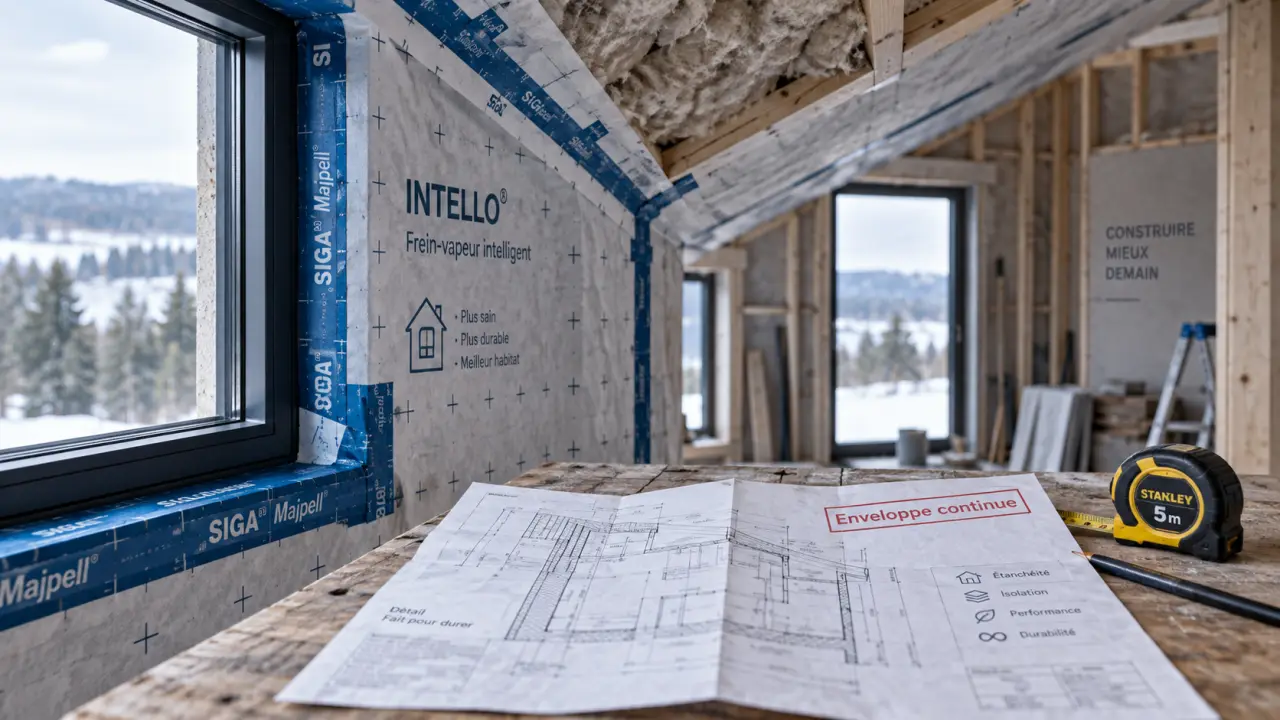 Isolation maison neuve : enveloppe continue mur-toiture