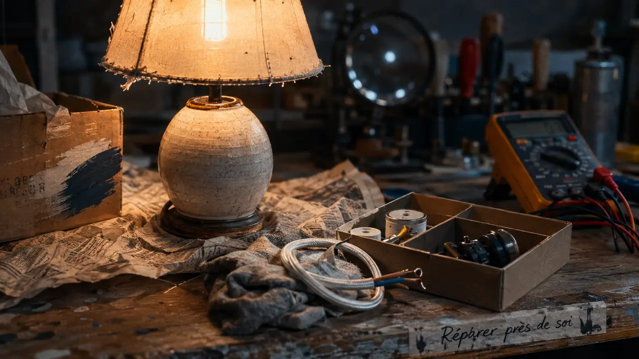 Où faire reparer une lampe : atelier, lampe de chevet démontée