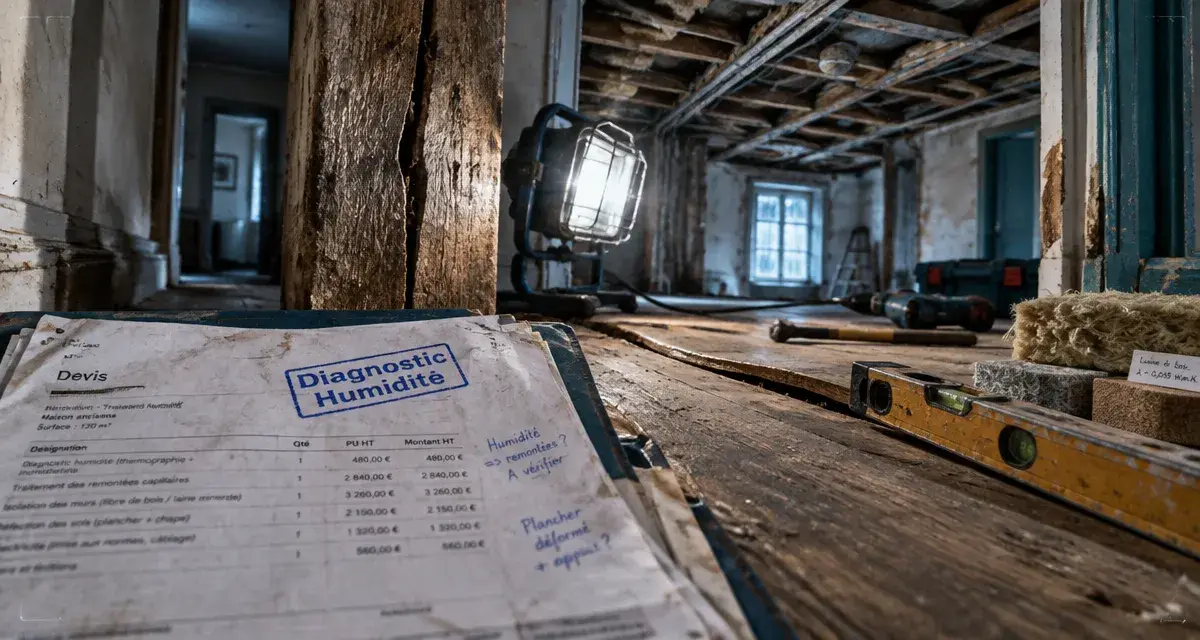 Diagnostic humidité pour coût rénovation maison ancienne, intérieur ancien