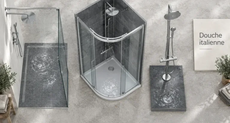 Douche de salle de bain : comparaison douche italienne, cabine et colonne