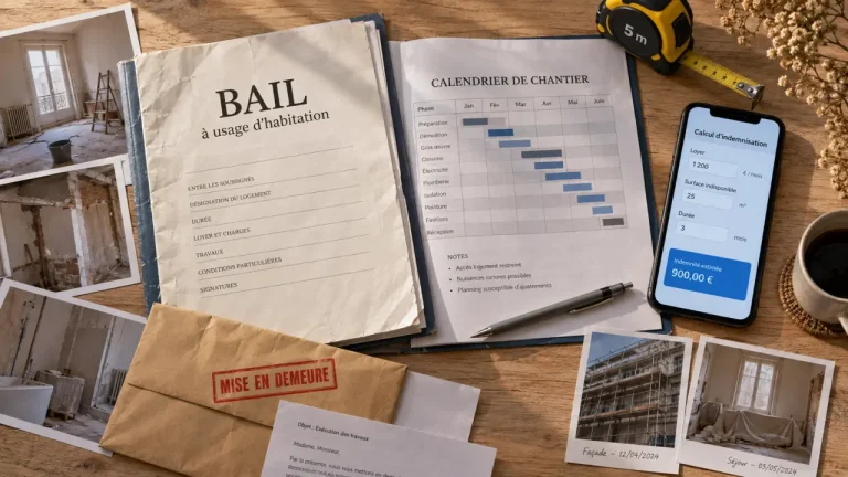 droit du locataire en cas de gros travaux : loyer réduit après 21 jours, dossier bail et travaux